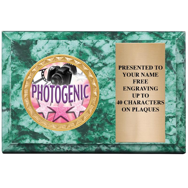 6" X 4" GREEN MBL INSERT PLQ