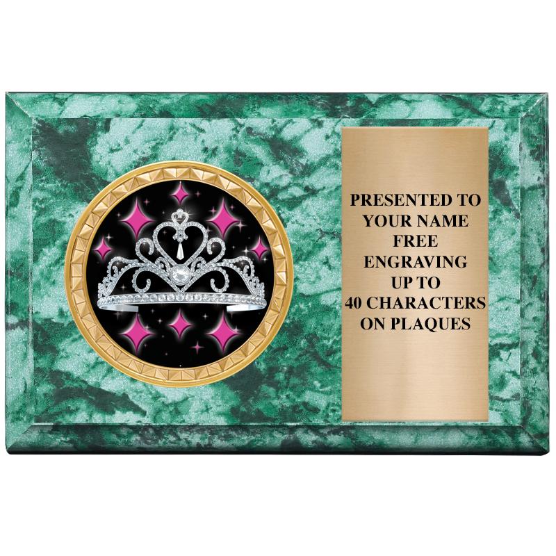 6" X 4" GREEN MBL INSERT PLQ