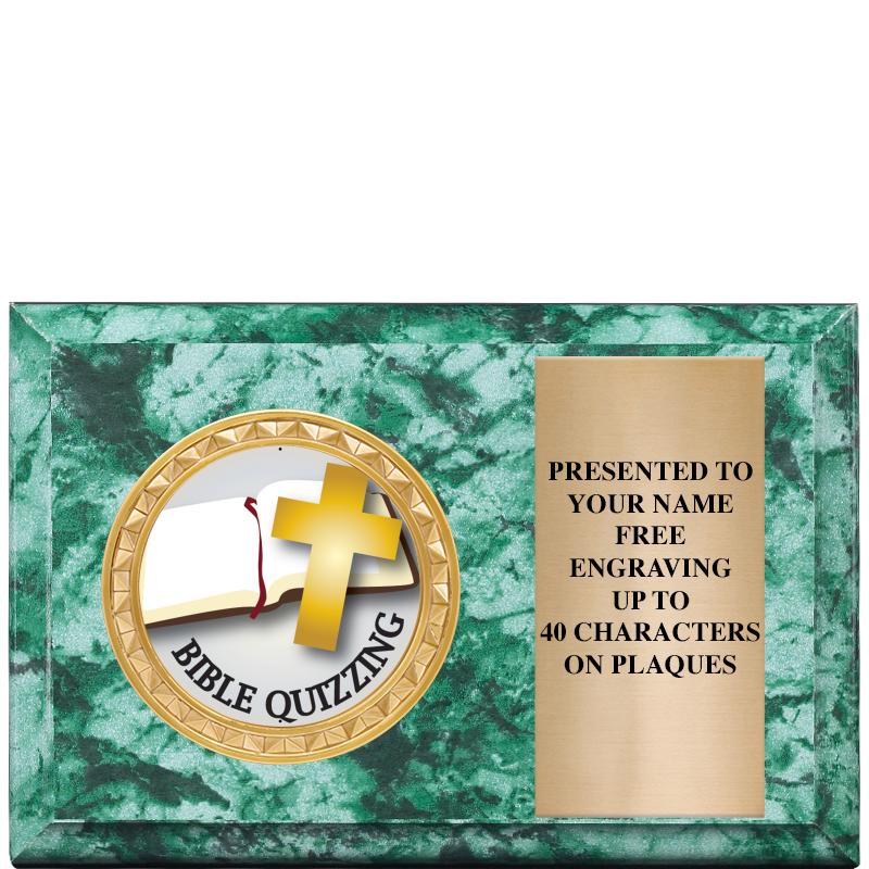 6" X 4" GREEN MBL INSERT PLQ