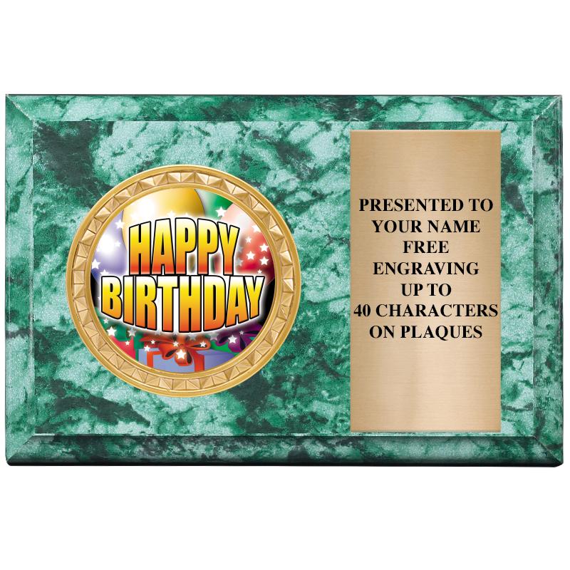 6" X 4" GREEN MBL INSERT PLQ