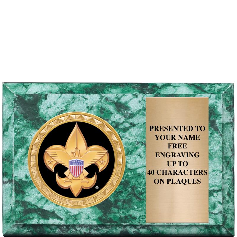 6" X 4" GREEN MBL INSERT PLQ