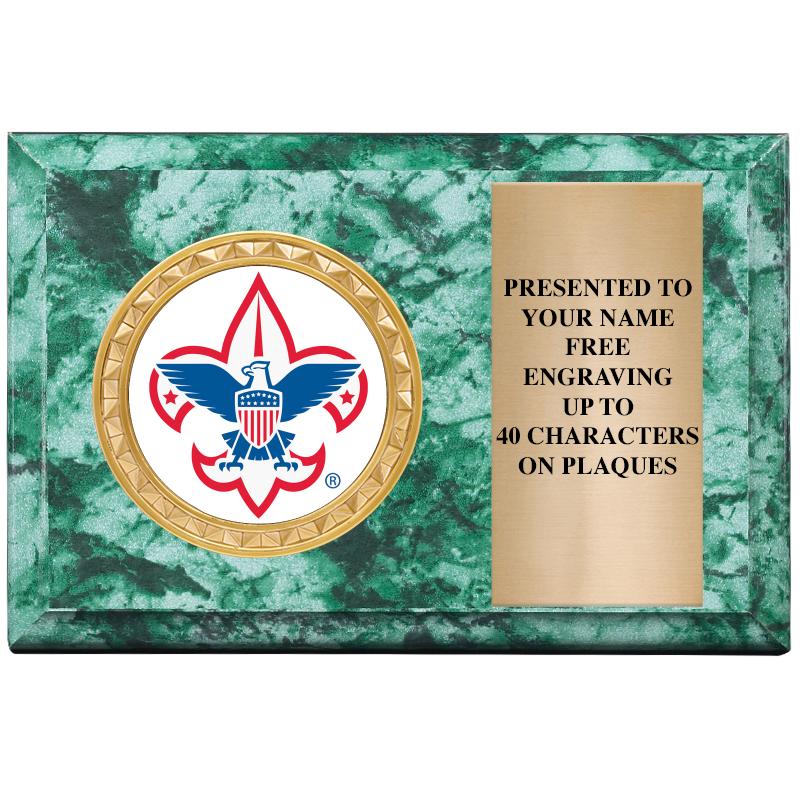 6" X 4" GREEN MBL INSERT PLQ