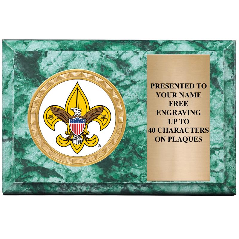 6" X 4" GREEN MBL INSERT PLQ