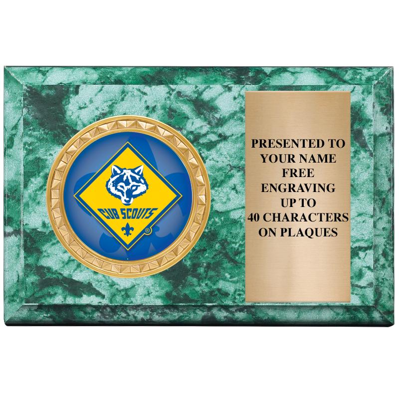 6" X 4" GREEN MBL INSERT PLQ