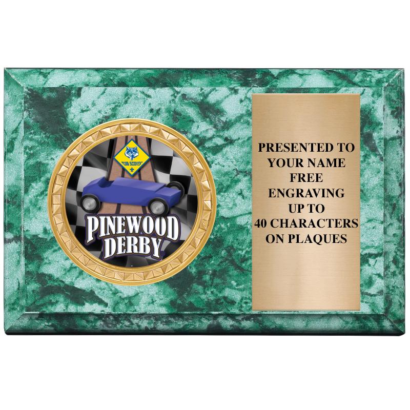 6" X 4" GREEN MBL INSERT PLQ