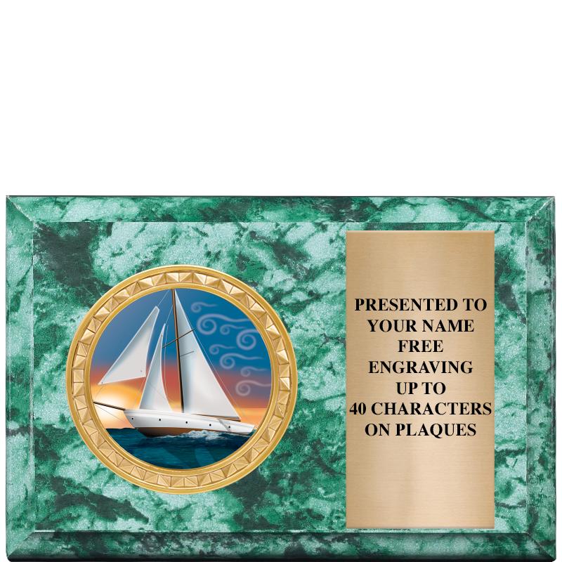 6" X 4" GREEN MBL INSERT PLQ