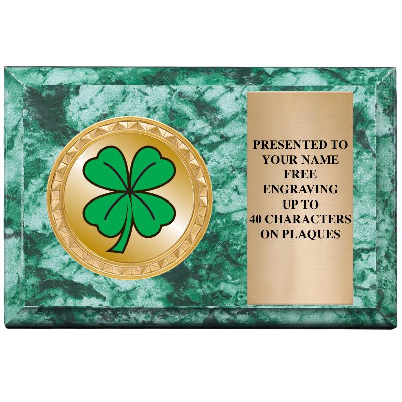 6" X 4" GREEN MBL INSERT PLQ