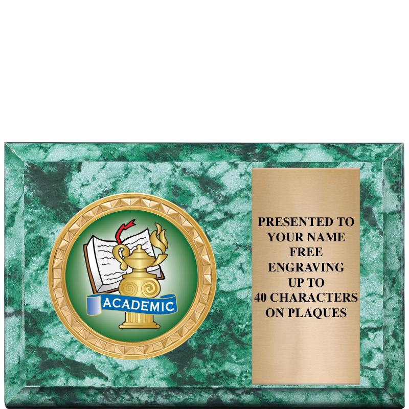 6" X 4" GREEN MBL INSERT PLQ