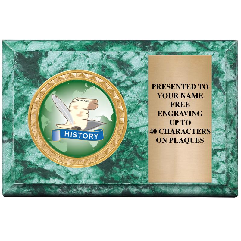 6" X 4" GREEN MBL INSERT PLQ