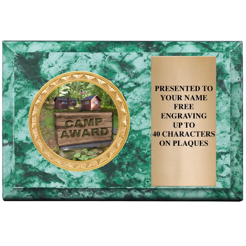 6" X 4" GREEN MBL INSERT PLQ