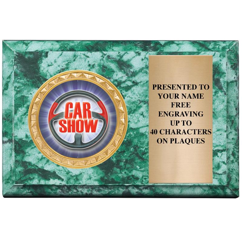 6" X 4" GREEN MBL INSERT PLQ