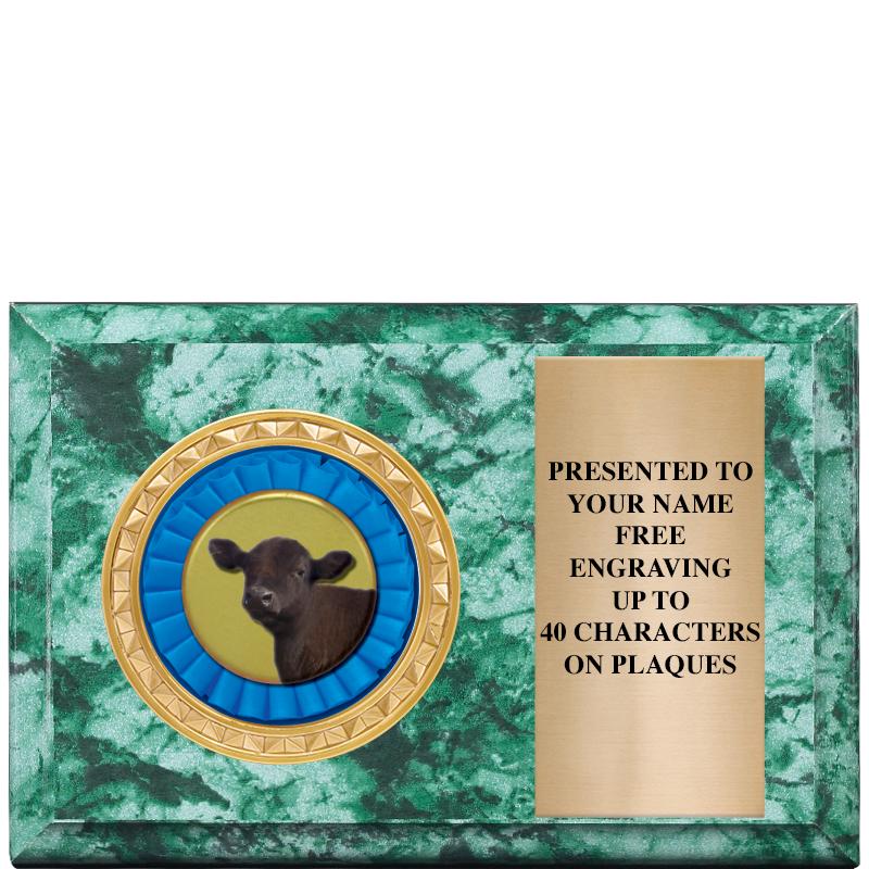 6" X 4" GREEN MBL INSERT PLQ