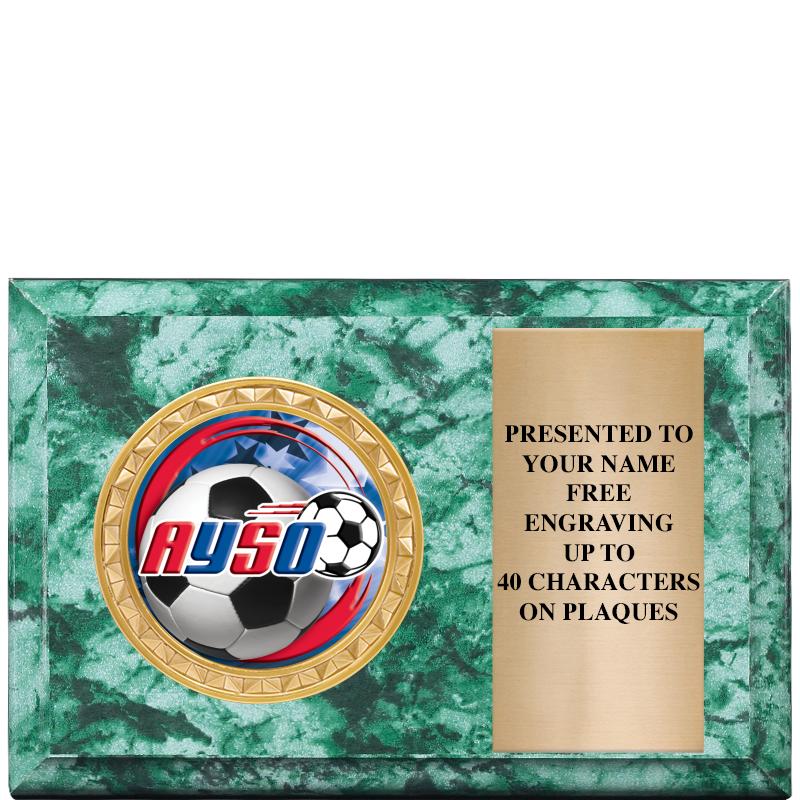 6" X 4" GREEN MBL INSERT PLQ