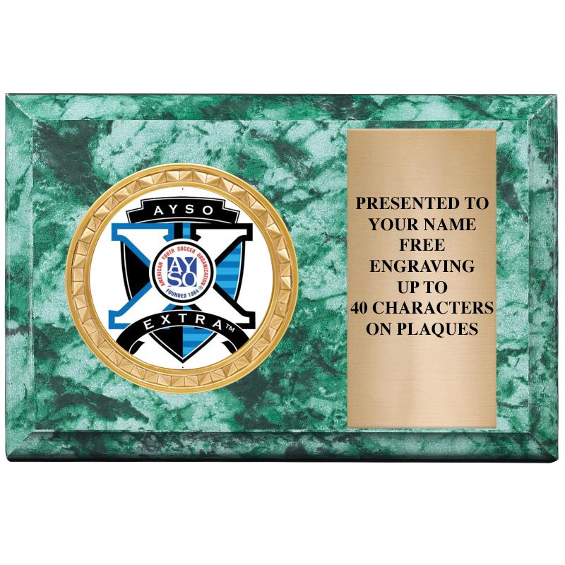 6" X 4" GREEN MBL INSERT PLQ