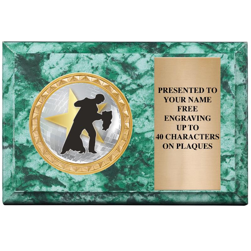 6" X 4" GREEN MBL INSERT PLQ