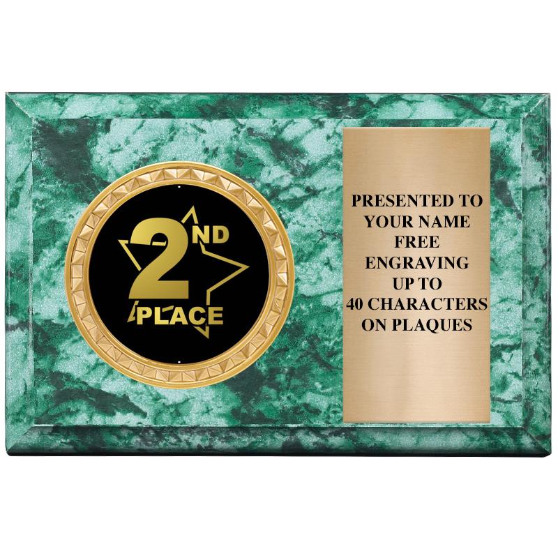 6" X 4" GREEN MBL INSERT PLQ