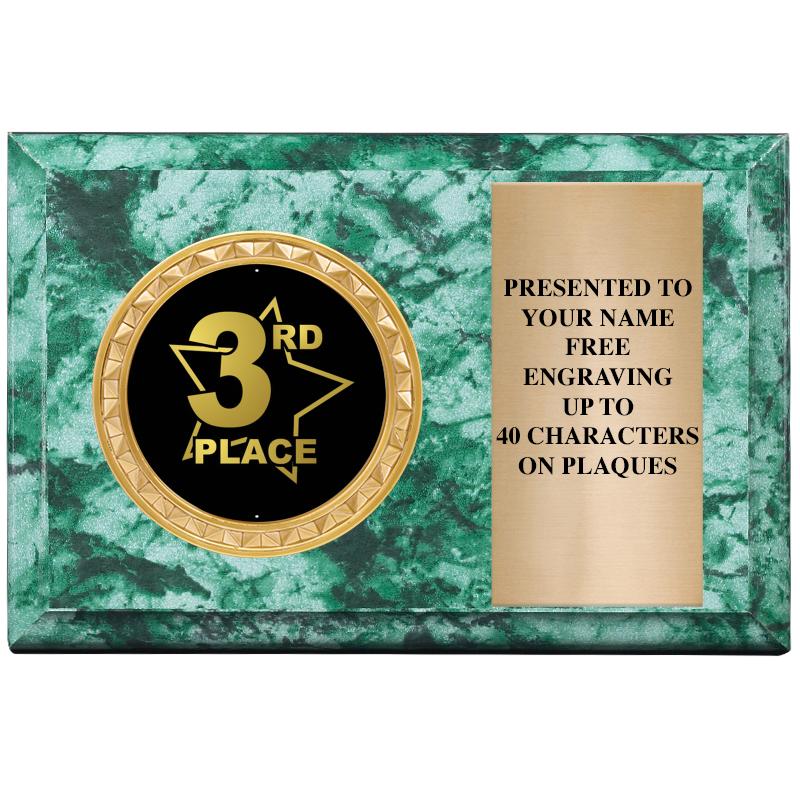 6" X 4" GREEN MBL INSERT PLQ