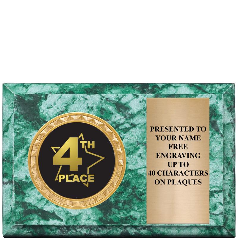 6" X 4" GREEN MBL INSERT PLQ