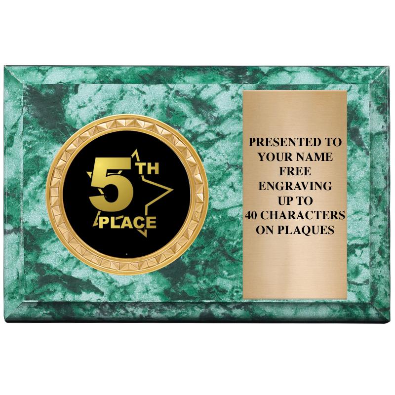 6" X 4" GREEN MBL INSERT PLQ