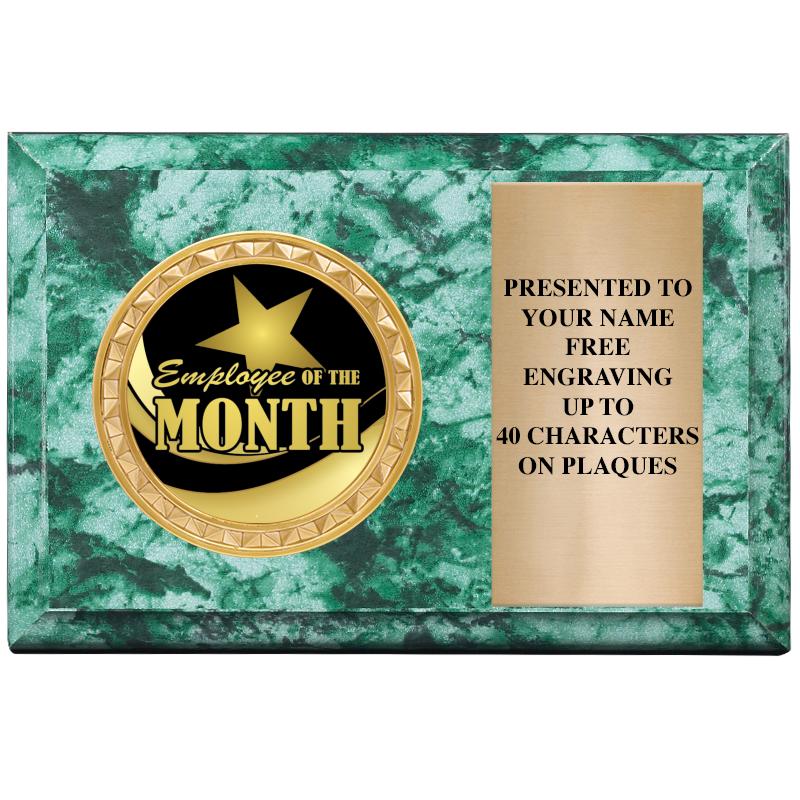 6" X 4" GREEN MBL INSERT PLQ