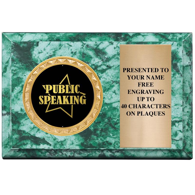 6" X 4" GREEN MBL INSERT PLQ