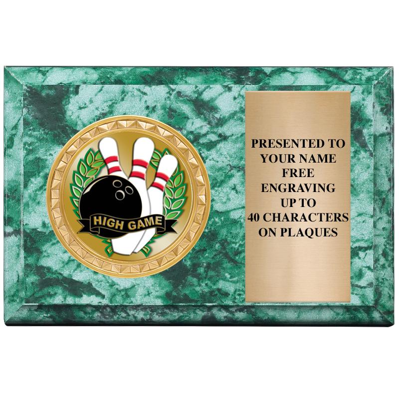 6" X 4" GREEN MBL INSERT PLQ