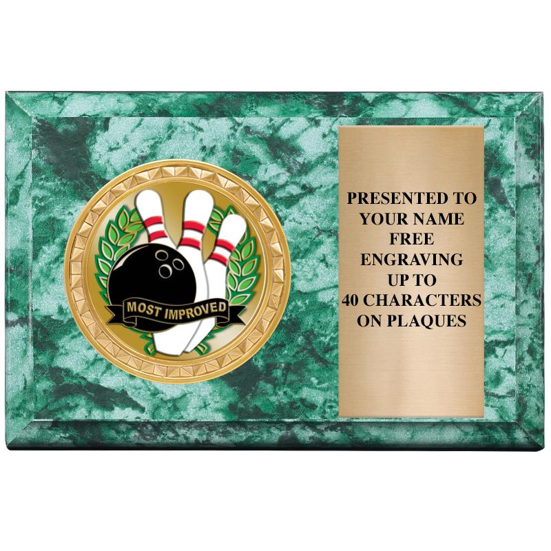 6" X 4" GREEN MBL INSERT PLQ