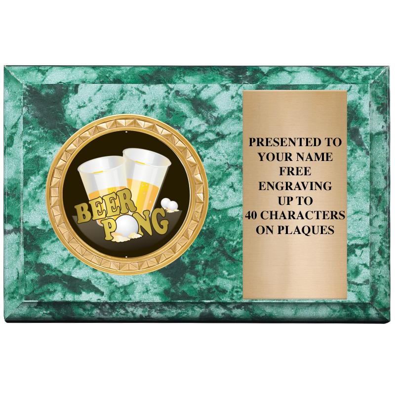 6" X 4" GREEN MBL INSERT PLQ