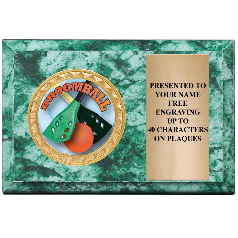 6" X 4" GREEN MBL INSERT PLQ