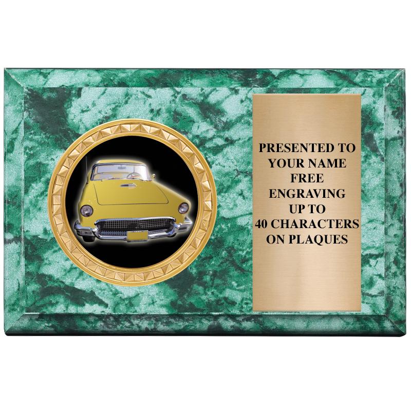 6" X 4" GREEN MBL INSERT PLQ