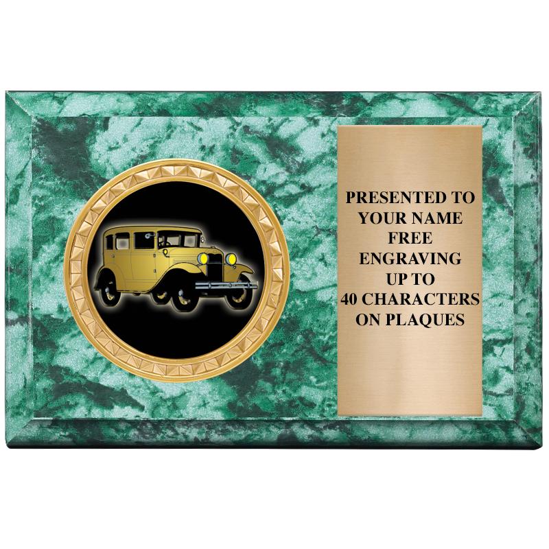 6" X 4" GREEN MBL INSERT PLQ