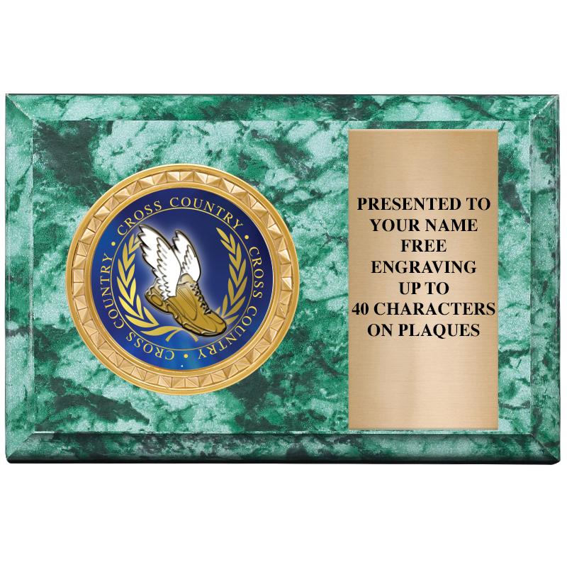 6" X 4" GREEN MBL INSERT PLQ