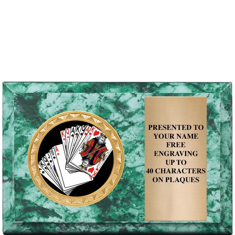 6" X 4" GREEN MBL INSERT PLQ