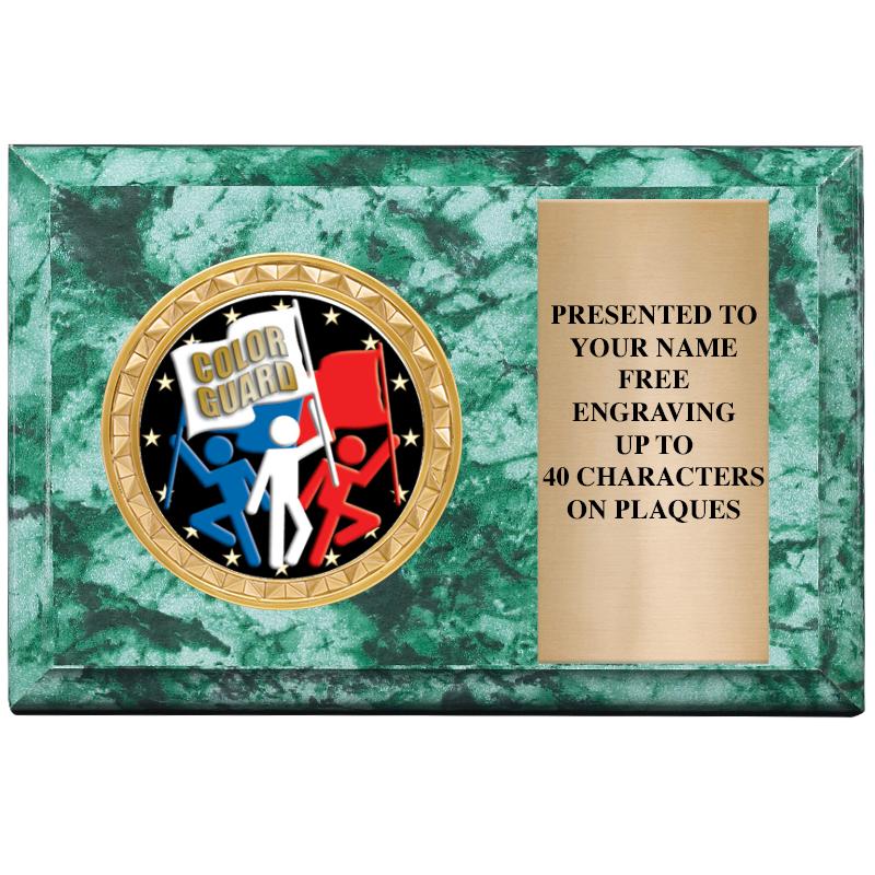 6" X 4" GREEN MBL INSERT PLQ