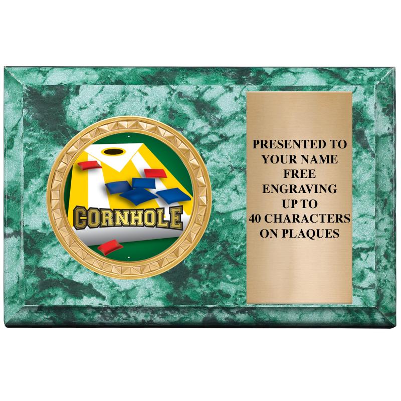 6" X 4" GREEN MBL INSERT PLQ