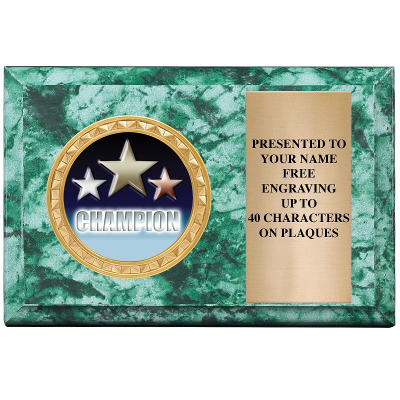 6" X 4" GREEN MBL INSERT PLQ