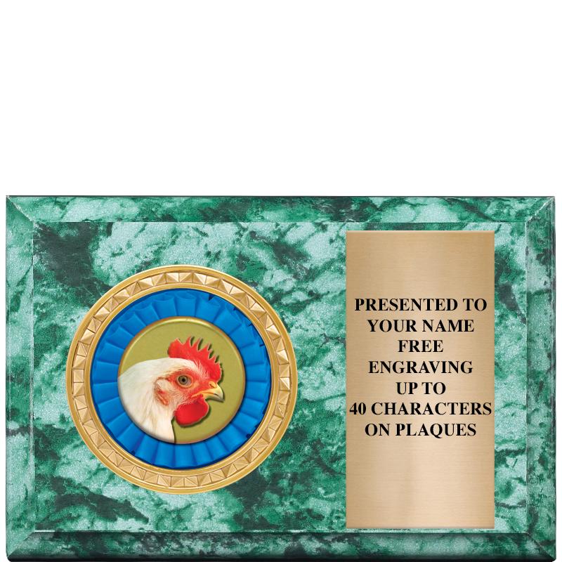 6" X 4" GREEN MBL INSERT PLQ