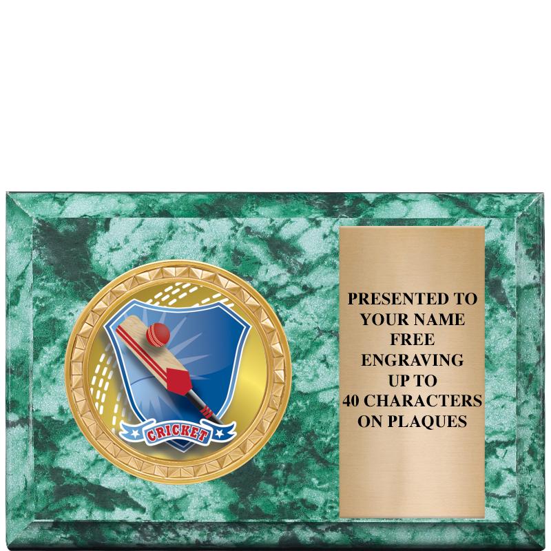 6" X 4" GREEN MBL INSERT PLQ