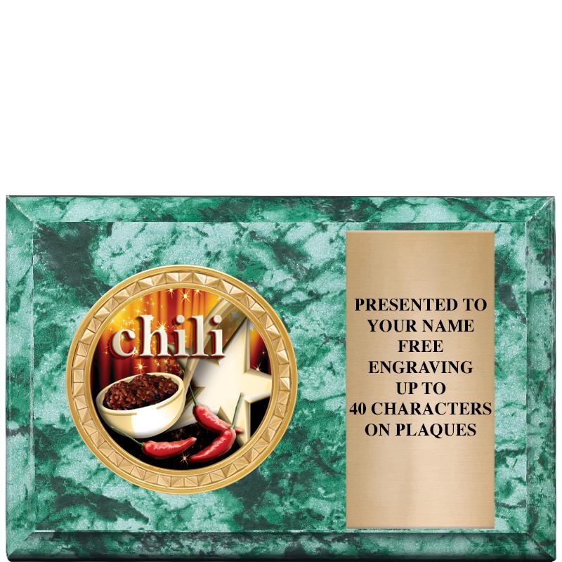 6" X 4" GREEN MBL INSERT PLQ