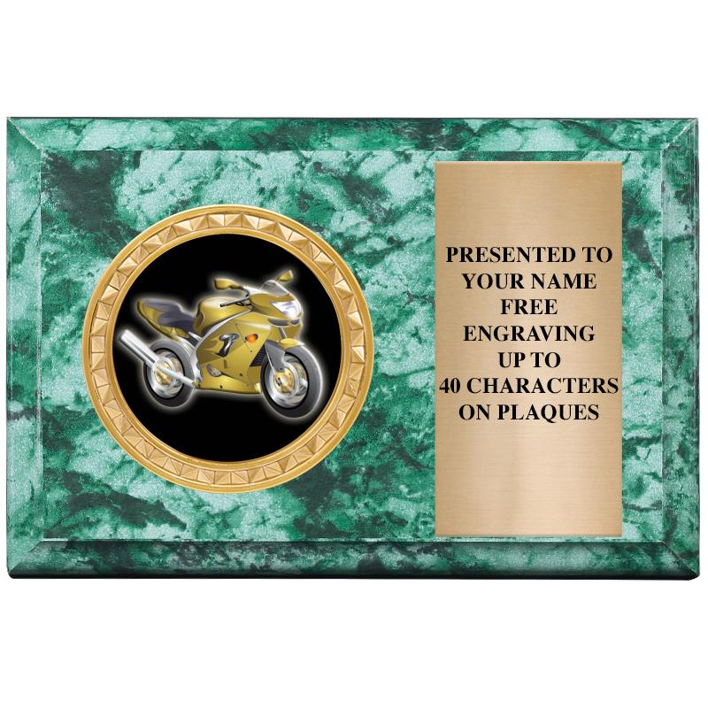 6" X 4" GREEN MBL INSERT PLQ