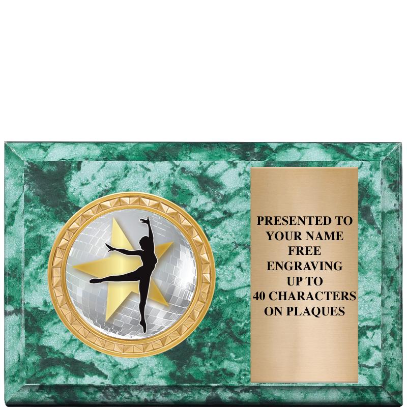 6" X 4" GREEN MBL INSERT PLQ