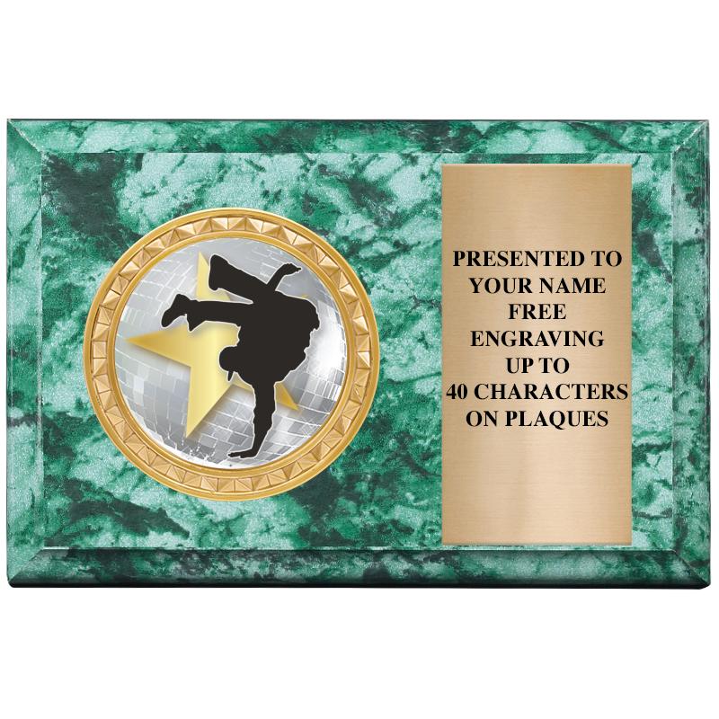 6" X 4" GREEN MBL INSERT PLQ