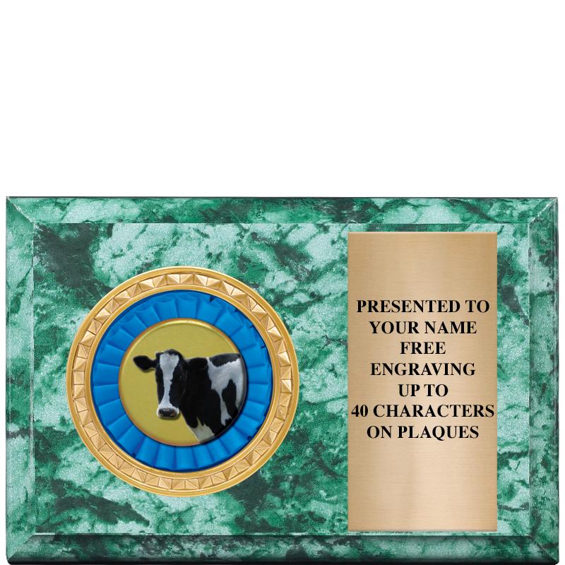 6" X 4" GREEN MBL INSERT PLQ