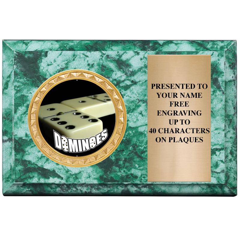 6" X 4" GREEN MBL INSERT PLQ