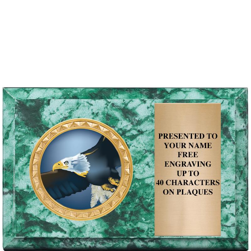 6" X 4" GREEN MBL INSERT PLQ