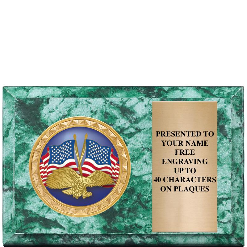 6" X 4" GREEN MBL INSERT PLQ