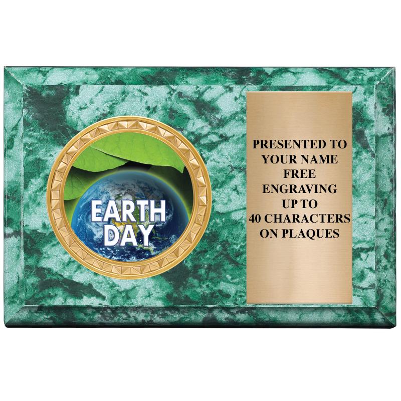 6" X 4" GREEN MBL INSERT PLQ