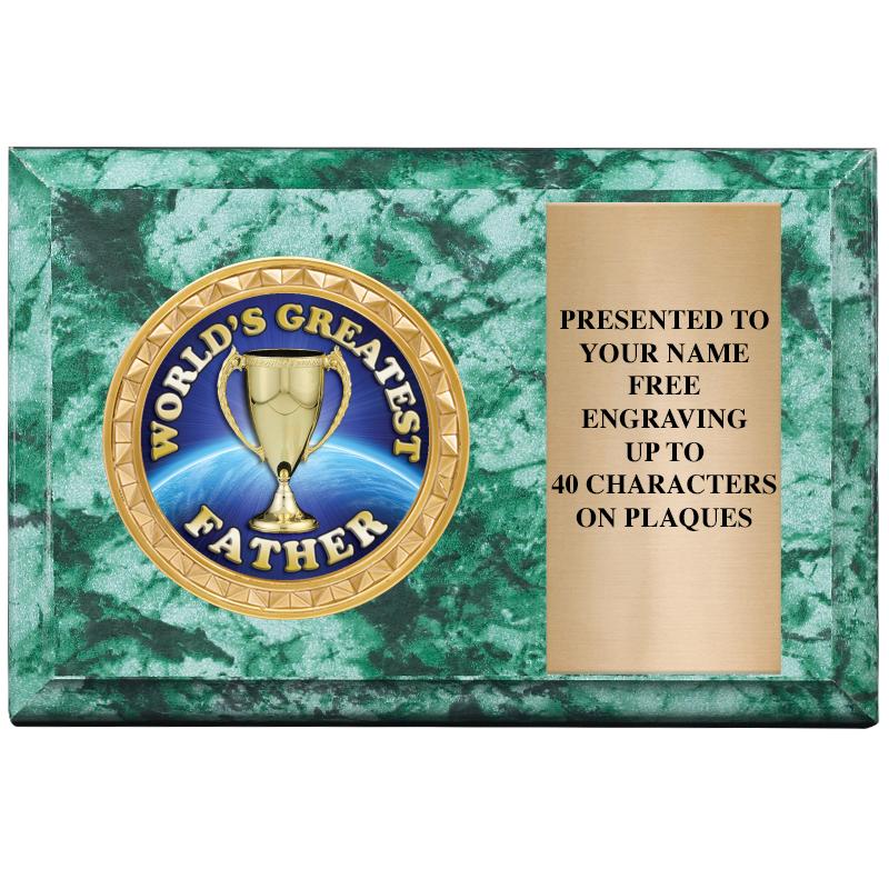 6" X 4" GREEN MBL INSERT PLQ