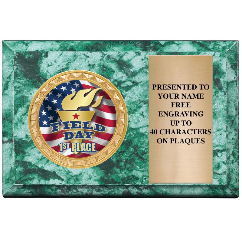 6" X 4" GREEN MBL INSERT PLQ