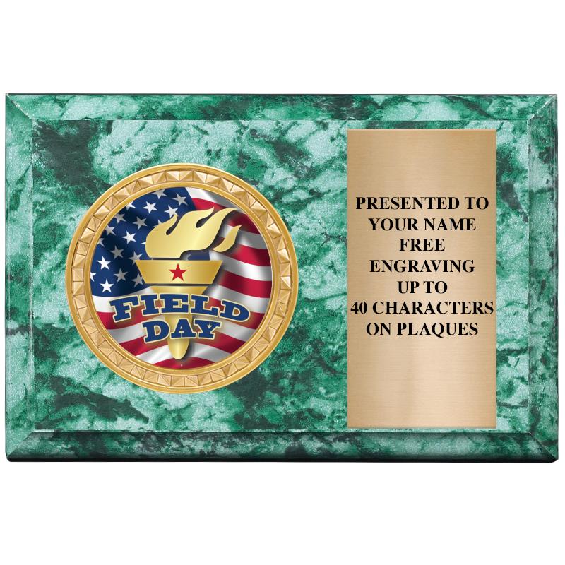 6" X 4" GREEN MBL INSERT PLQ